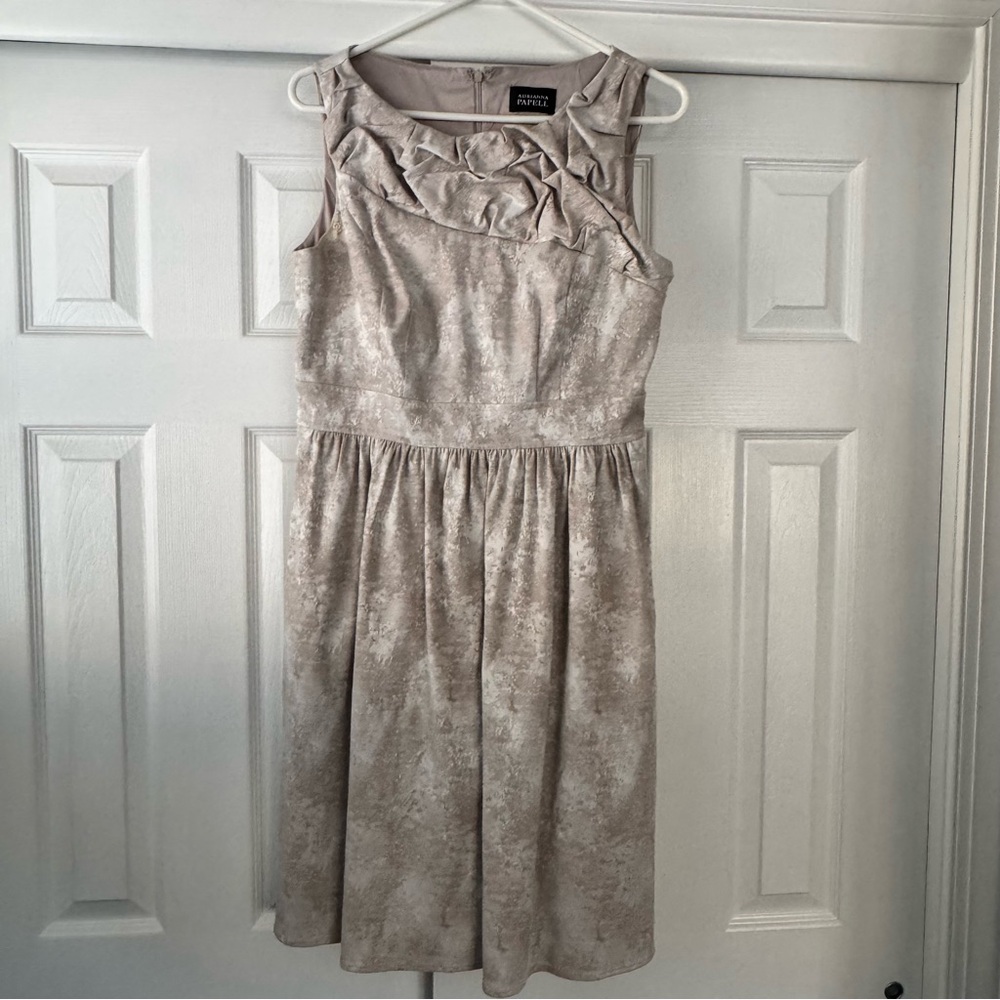 Adrianna Papell Textured Cream Dress